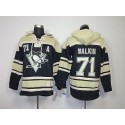 Penguins #71 Evgeni Malkin Black Sawyer Hooded Sweatshirt Stitched Jersey
