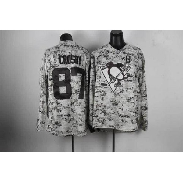 Penguins #87 Sidney Crosby Camo Stitched Jersey