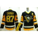 Penguins #87 Sidney Crosby Black CCM Throwback Autographed Stitched Jersey