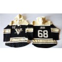 Penguins #68 Jaromir Jagr Black Sawyer Hooded Sweatshirt Stitched Jersey