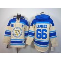 Penguins #66 Mario Lemieux Cream Sawyer Hooded Sweatshirt Stitched Jersey