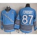 Penguins #87 Sidney Crosby Light Blue CCM Throwback Stitched Jersey