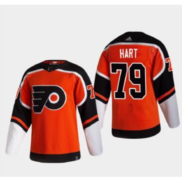 Philadelphia Flyers #79 Carter Hart Orange Reverse Retro Stitched Jersey