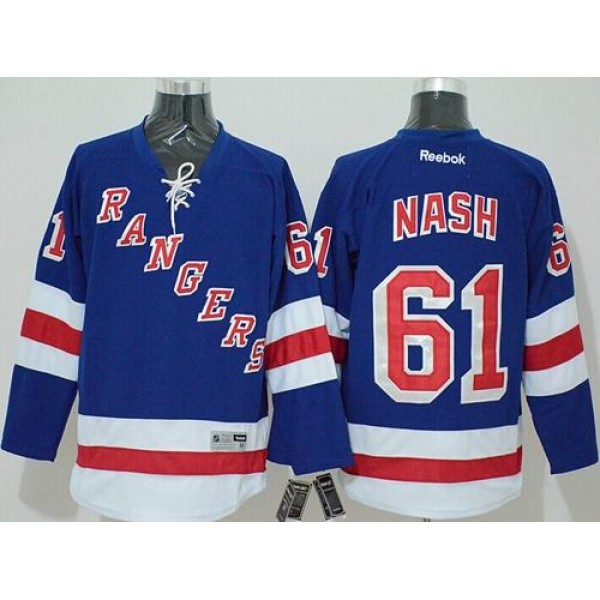 Rangers #61 Rick Nash Blue Home Stitched Jersey