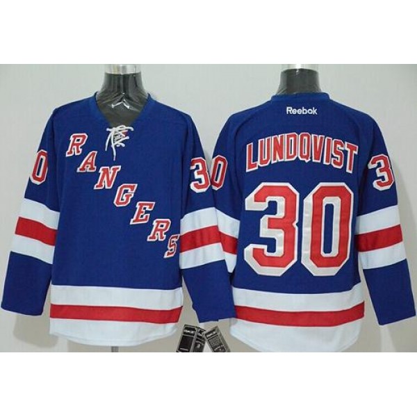 Rangers #30 Henrik Lundqvist Blue Stitched Jersey