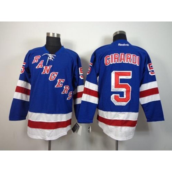 Rangers #5 Dan Girardi Blue Home Stitched Jersey