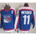 Rangers #11 Mark Messier Blue White CCM Throwback Stitched Jersey