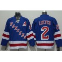 Rangers #2 Brian Leetch Blue CCM Throwback Stitched Jersey