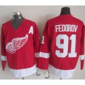 Red Wings #91 Sergei Fedorov Red CCM Throwback Stitched Jersey