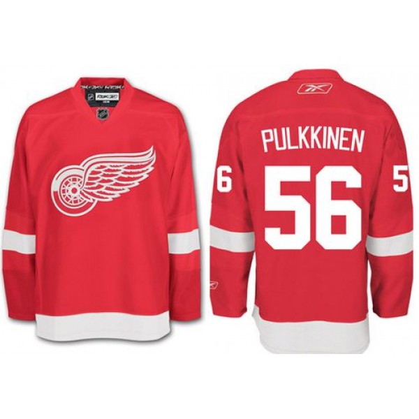 Red Wings #56 Teemu Pulkkinen Red Stitched Jersey