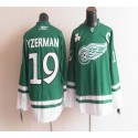 Red Wings St Patty's Day #19 Steve Yzerman Green Stitched Jersey