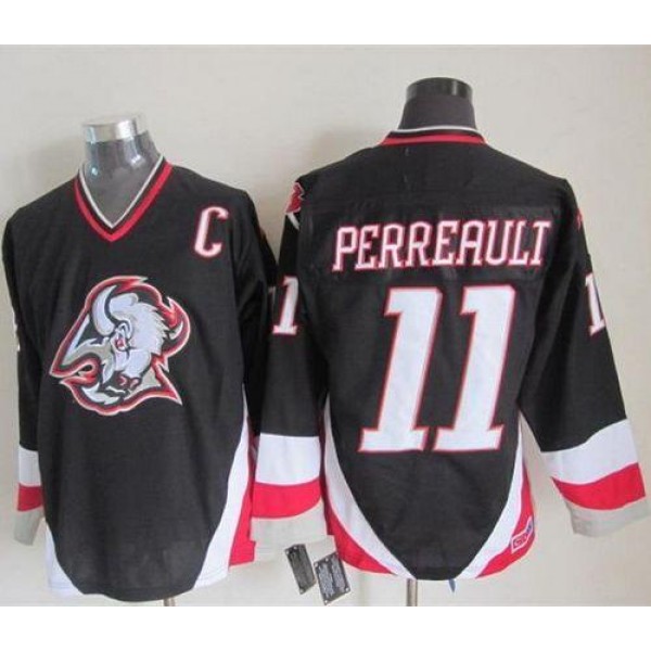 Sabres #11 Gilbert Perreault Black CCM Throwback Stitched Jersey