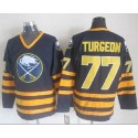 Sabres #77 Pierre Turgeon Navy Blue CCM Throwback Stitched Jersey