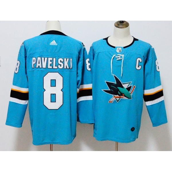 San Jose Sharks #8 Joe Pavelski Teal Stitched Adidas Jersey