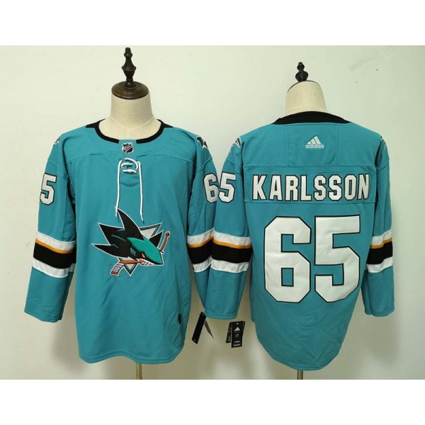 San Jose Sharks #65 Erik Karlsson Teal Stitched Adidas Jersey
