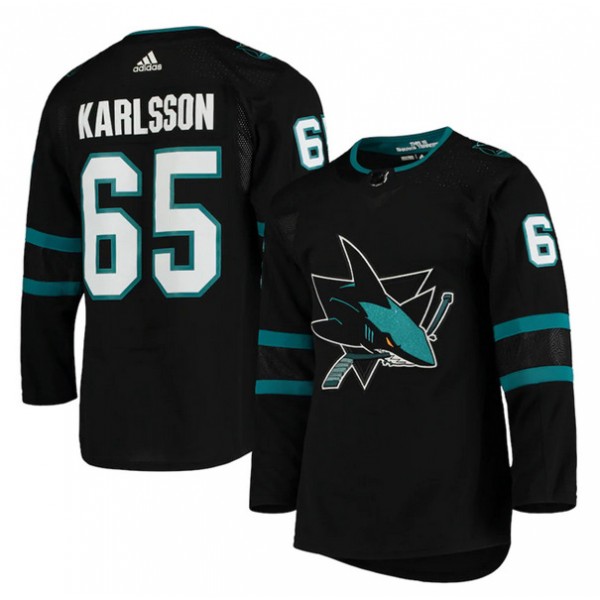 San Jose Sharks #65 Erik Karlsson Black Stitched Jersey