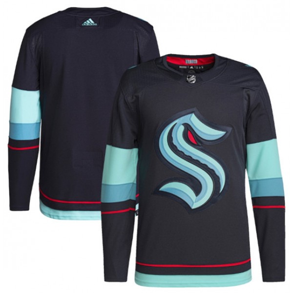 Seattle Kraken Blank Navy Stitched Jersey