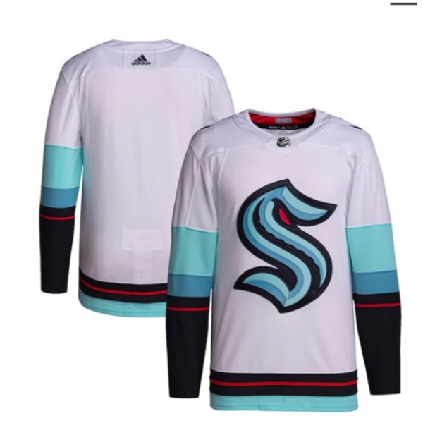 Seattle Kraken Blank White Stitched Jersey