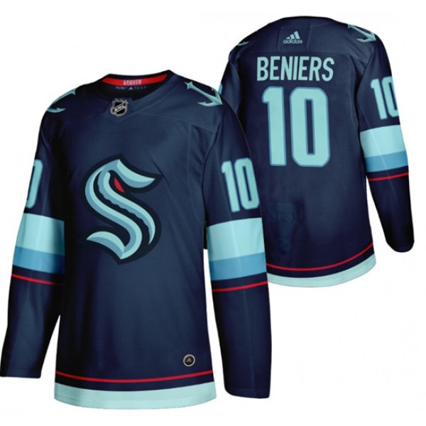 Seattle Kraken #10 Matty Beniers Navy Stitched Jersey