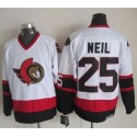 Senators #25 Chris Neil White CCM Throwback Stitched Jersey