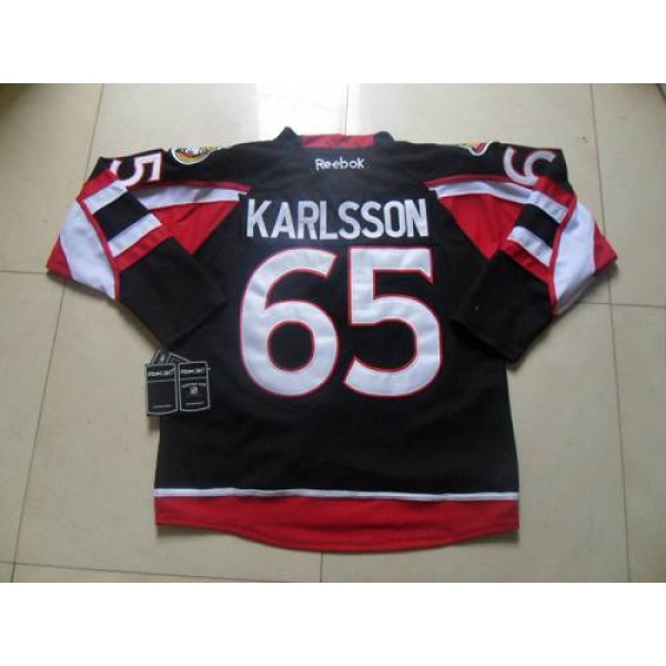 Senators #65 Erik Karlsson Black New Third Stitched Jersey