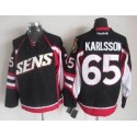 Senators #65 Erik Karlsson Black Throwback Stitched Jersey