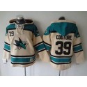 Sharks #39 Logan Couture Cream Sawyer Hooded Sweatshirt Stitched Jersey