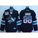 Sharks #88 Brent Burns Black USA Flag Fashion Stitched Jersey
