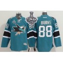 Sharks #88 Brent Burns Teal 2016 Stanley Cup Final Patch Stitched Jersey