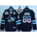 Sharks #88 Brent Burns Black USA Flag Fashion 2016 Stanley Cup Final Patch Stitched Jersey