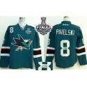 Sharks #8 Joe Pavelski Teal Autographed 2016 Stanley Cup Final Patch Stitched Jersey