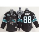 Sharks #88 Brent Burns Black 2016 Stanley Cup Final Patch Stitched Jersey