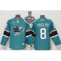 Sharks #8 Joe Pavelski Teal 2016 Stanley Cup Final Patch Stitched Jersey