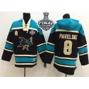 Sharks #8 Joe Pavelski Black Sawyer Hooded Sweatshirt 2016 Stanley Cup Final Patch Stitched Jersey