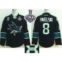 Sharks #8 Joe Pavelski Black Autographed 2016 Stanley Cup Final Patch Stitched Jersey