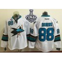 Sharks #88 Brent Burns White 2016 Stanley Cup Final Patch Stitched Jersey