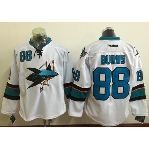 Sharks #88 Brent Burns White Stitched Jersey