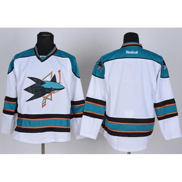 Sharks Blank Stitched White Jersey