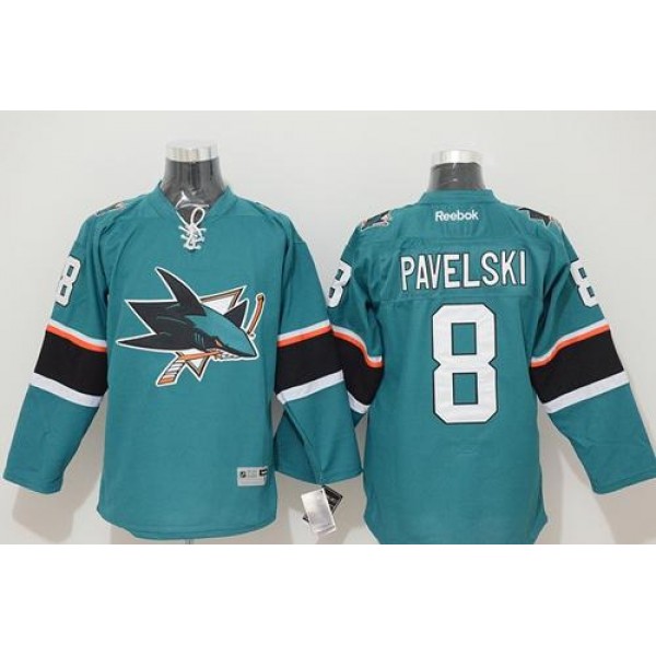 Sharks #8 Joe Pavelski Stitched Teal Jersey