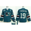 Sharks #19 Joe Thornton Teal Autographed Stitched Jersey