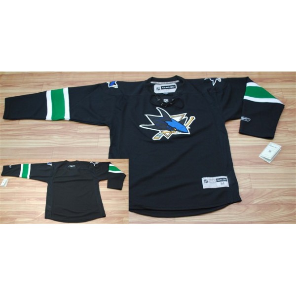 Sharks Blank Stitched Black Jersey