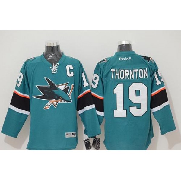 Sharks #19 Joe Thornton Stitched Teal Jersey