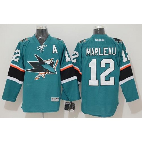 Sharks #12 Patrick Marleau Stitched Teal Jersey