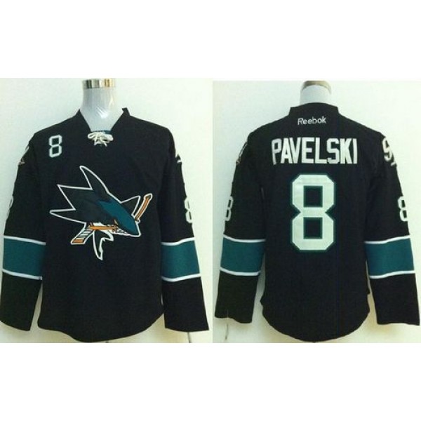 Sharks #8 Joe Pavelski Stitched Black Jersey