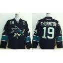 Sharks #19 Joe Thornton Stitched Black Jersey