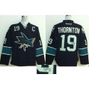 Sharks #19 Joe Thornton Black Autographed Stitched Jersey
