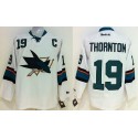 Sharks #19 Joe Thornton Stitched White Jersey