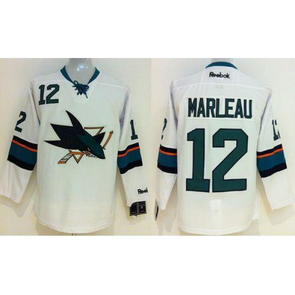 Sharks #12 Patrick Marleau White Stitched Jersey