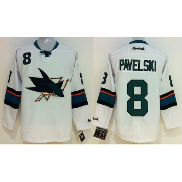 Sharks #8 Joe Pavelski White Stitched Jersey