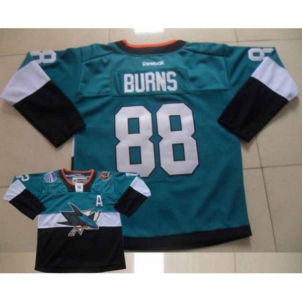 Sharks #88 Brent Burns Teal Black 2015 Stadium Series Stitched Jersey